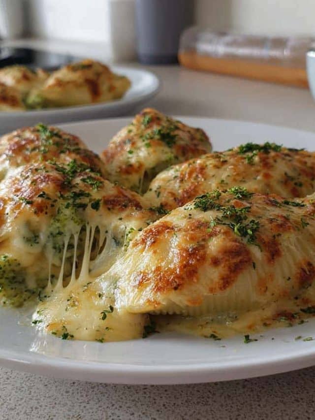Cheesy Chicken Broccoli Stuffed Shells – Creamy, Freezer-Friendly Favorite