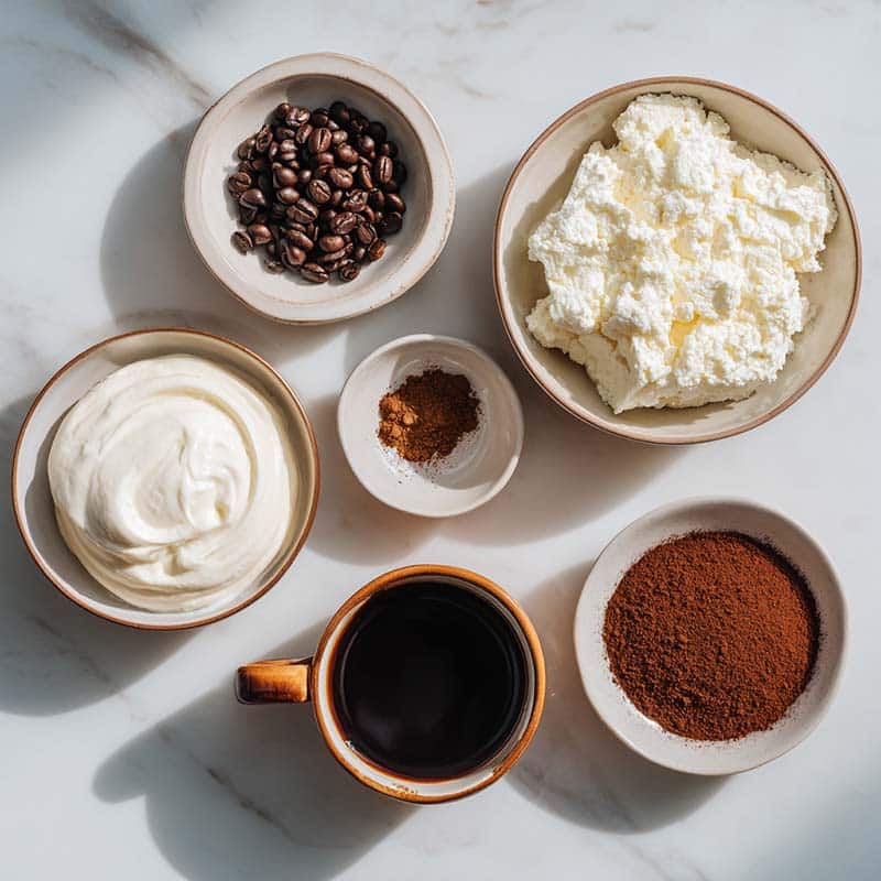 ingredients for high protein tiramisu recipe