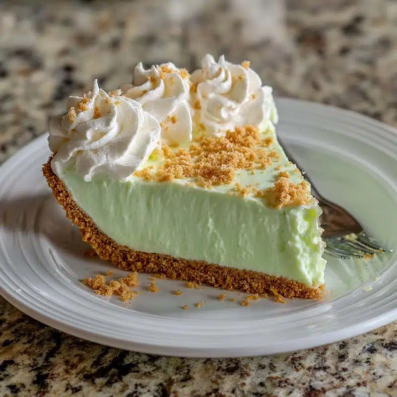 jello key lime pie slice with whipped topping