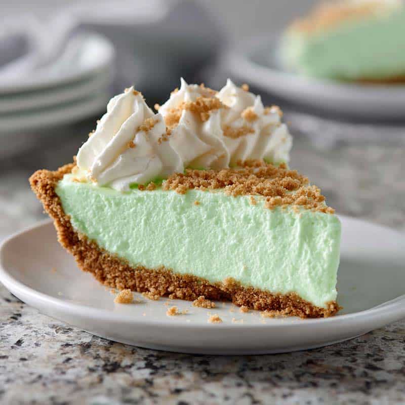 served jello key lime pie with lime garnish