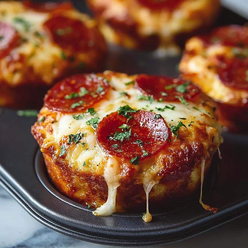 Keto carnivore pizza muffins on cooling rack in modern kitchen