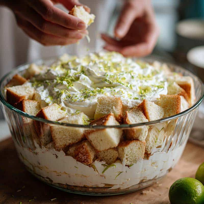 layering key lime trifle dessert